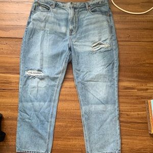 High Rise Slouchy Straight Jeans Size: 16